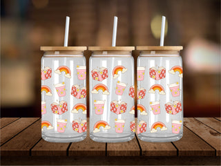 Coffee Rainbows and Books 16 Oz Wrap