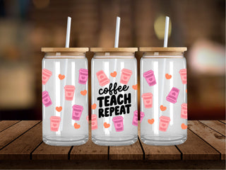 Coffee Teach Repeat Coffee Cups 16 Oz Wrap