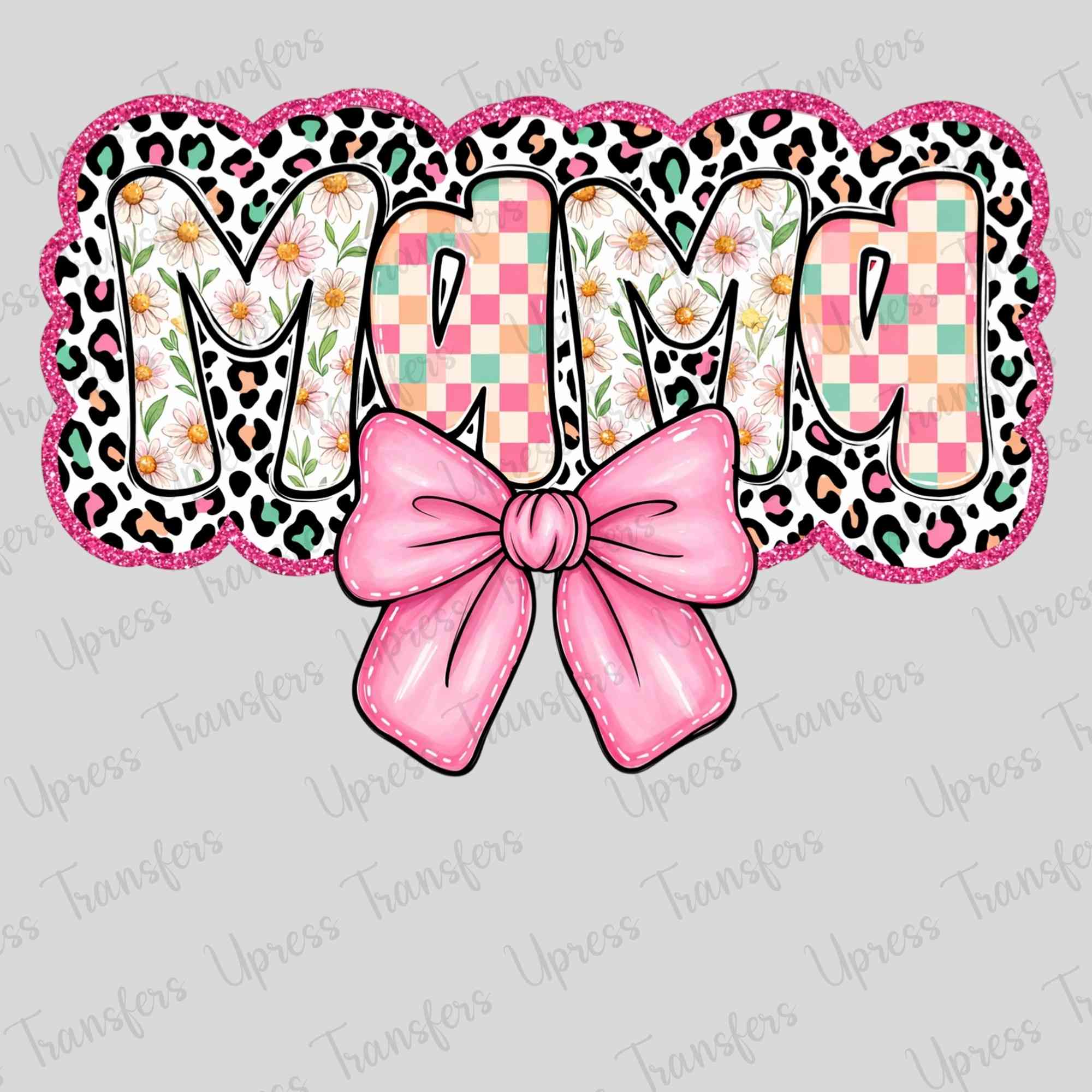 Colorful Cheetah Mama Bow