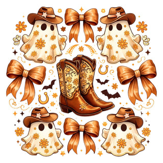 Contour Flowers Ghost and Bows
