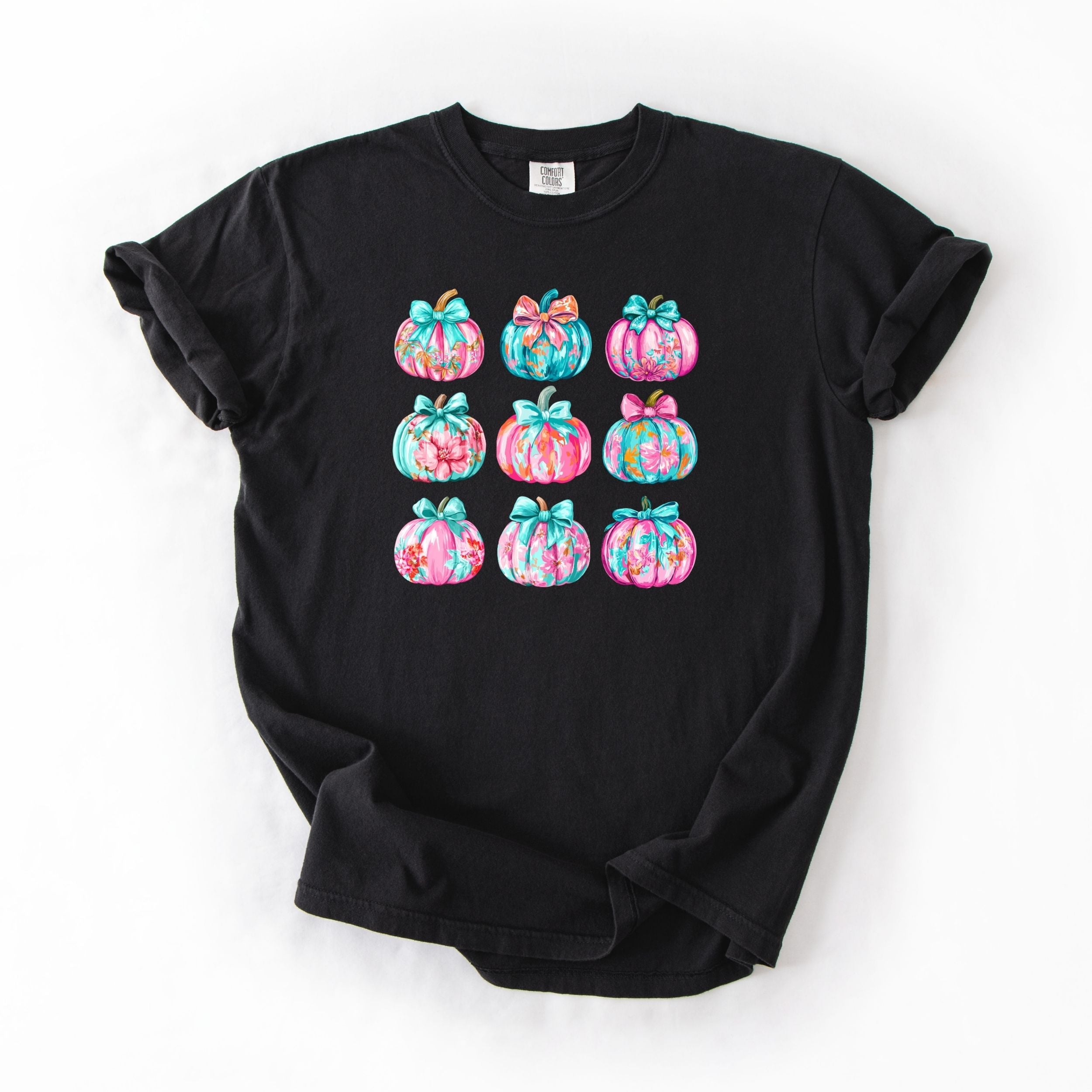 Contour Of Neon Pink and Blue Pumpkins