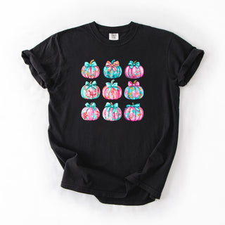 Contour Of Neon Pink and Blue Pumpkins