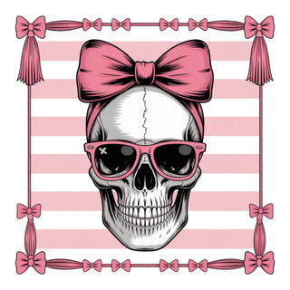 Contour Pink Bow Skull
