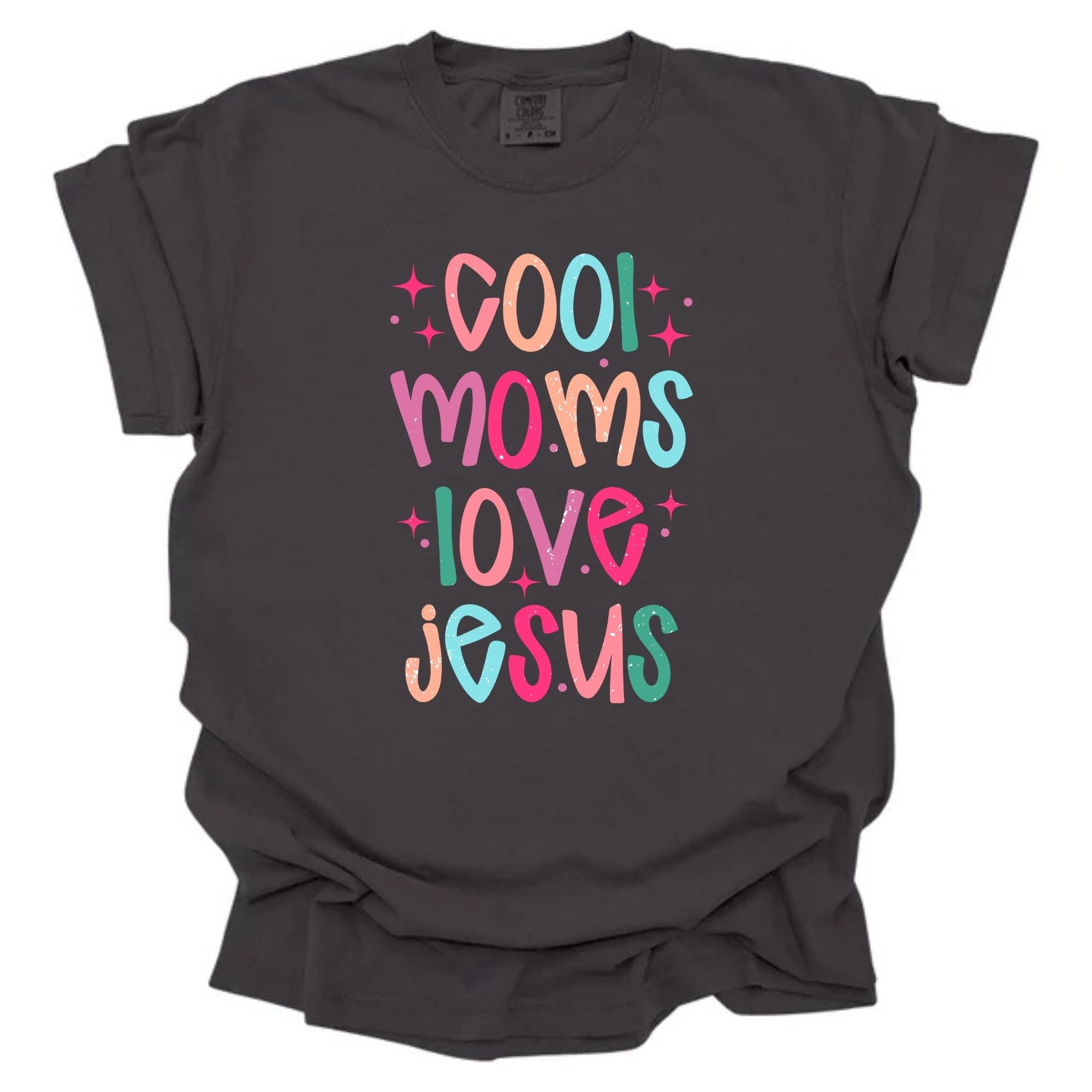 Cool Moms Love Jesus Distressed Multicolored