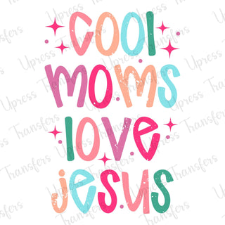 Cool Moms Love Jesus Distressed Multicolored
