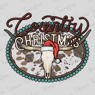 Country Christmas Cow Print