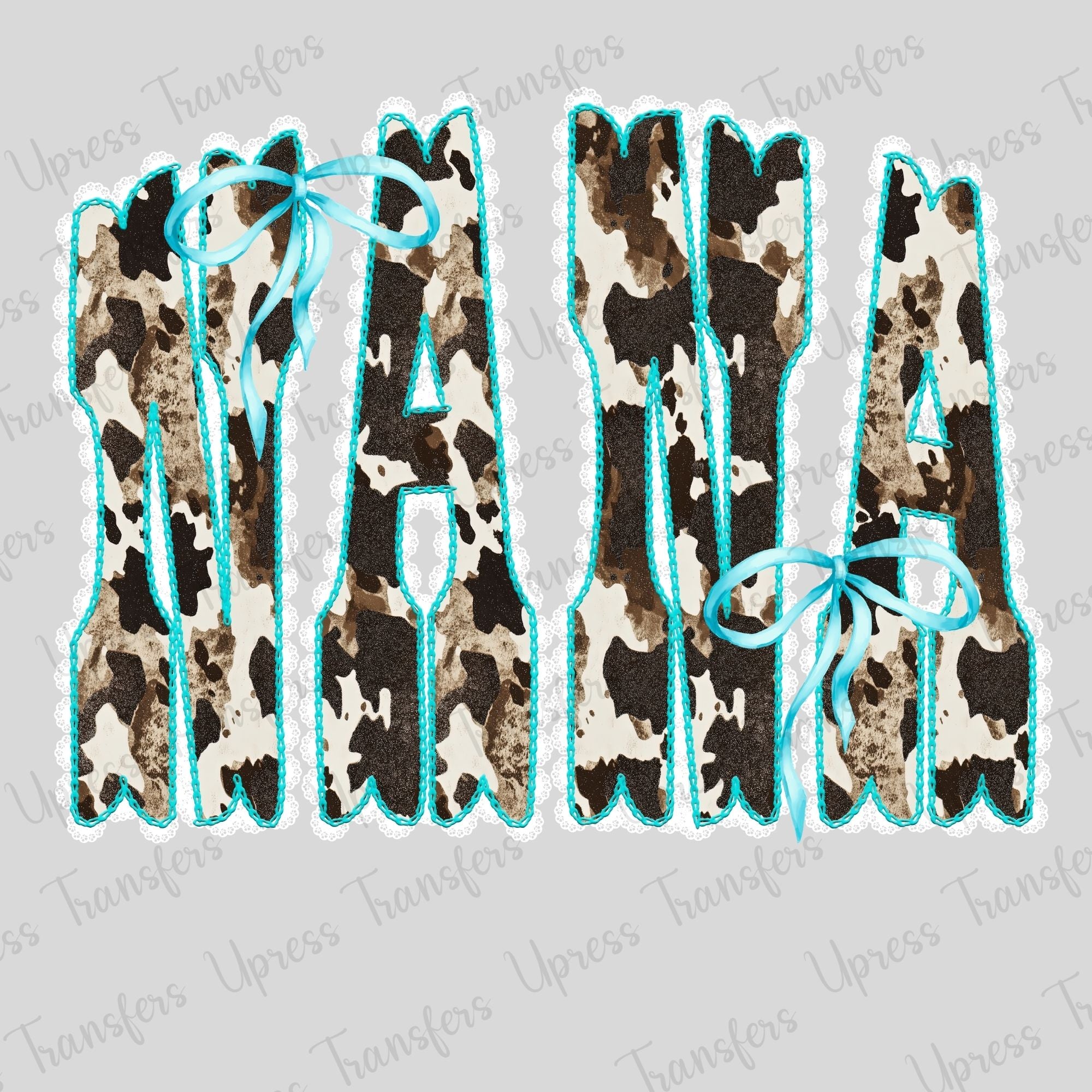 Cow Print Nana Contour Bows