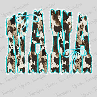 Cow Print Nana Contour Bows