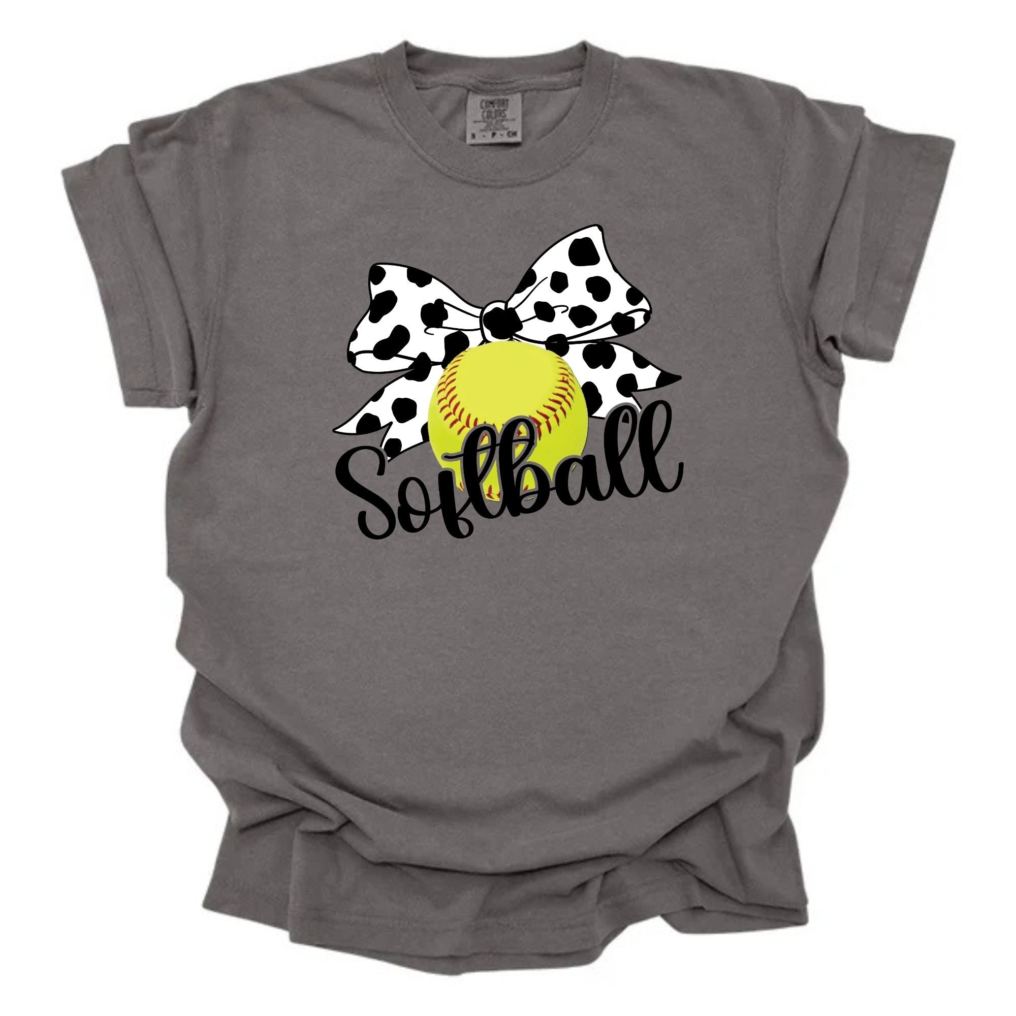 Cow Print Softball Bow