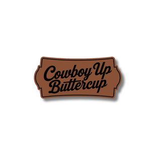 Cowboy Up Leatherette Patch