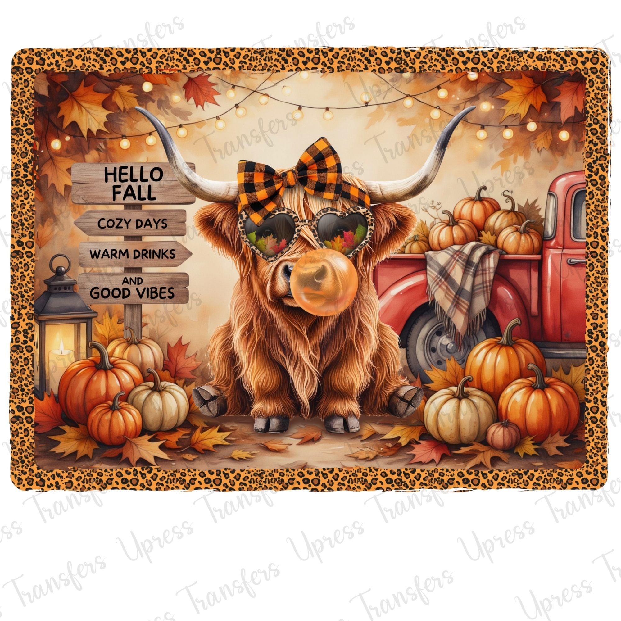 Cozy Fall Days Cow