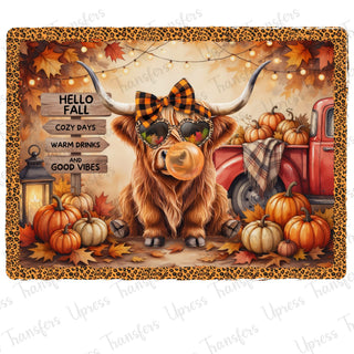 Cozy Fall Days Cow
