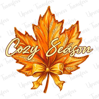 Cozy Season Faux Glitter Leaf