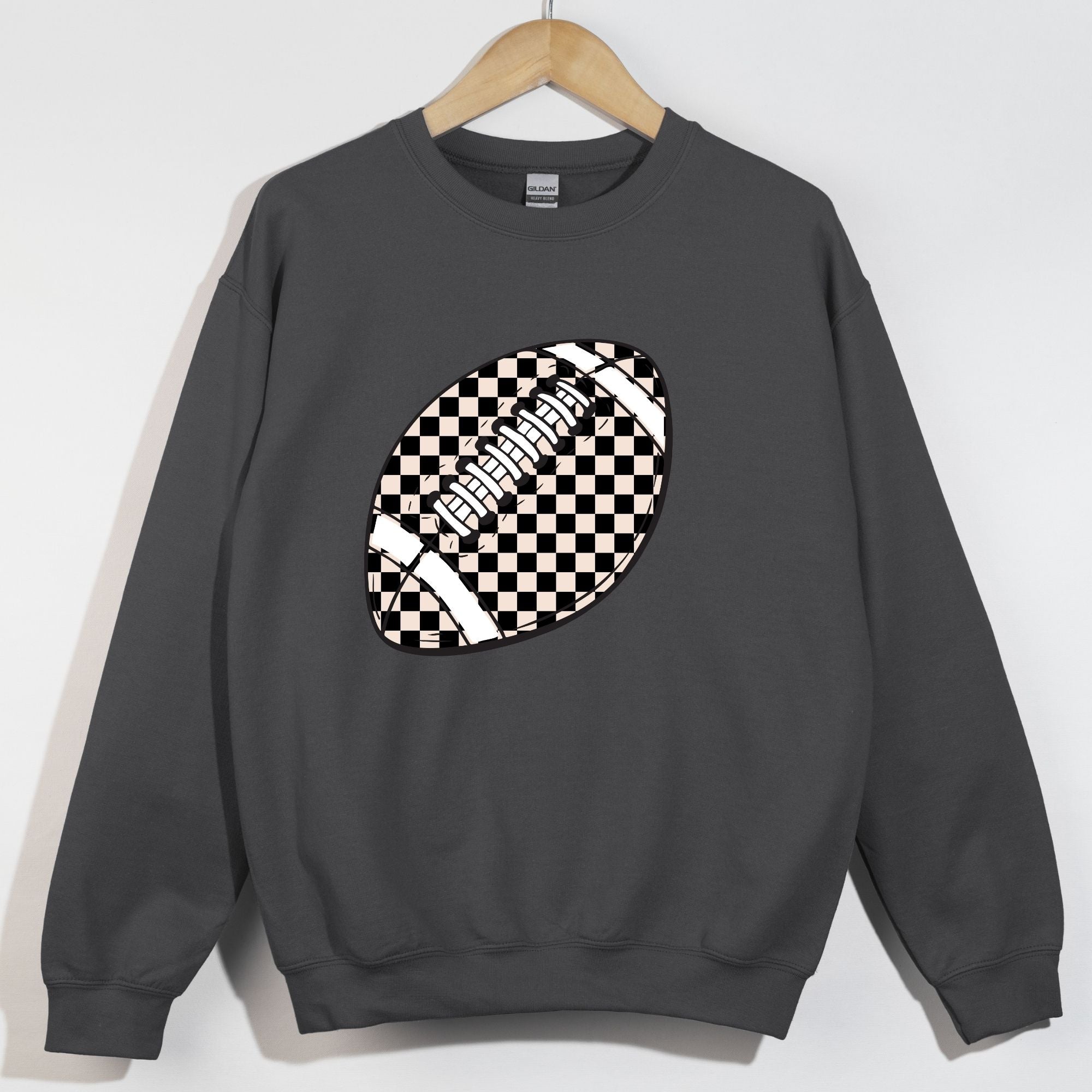 Cream and Black Checkered Football