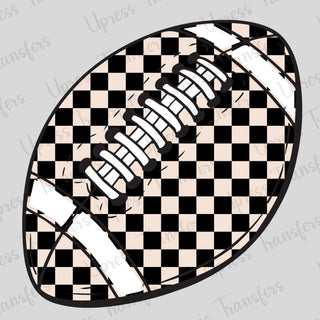 Cream and Black Checkered Football