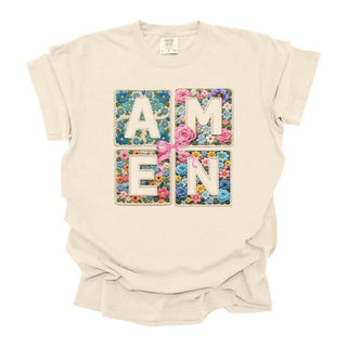 Crochet Stitched floral Amen Squares