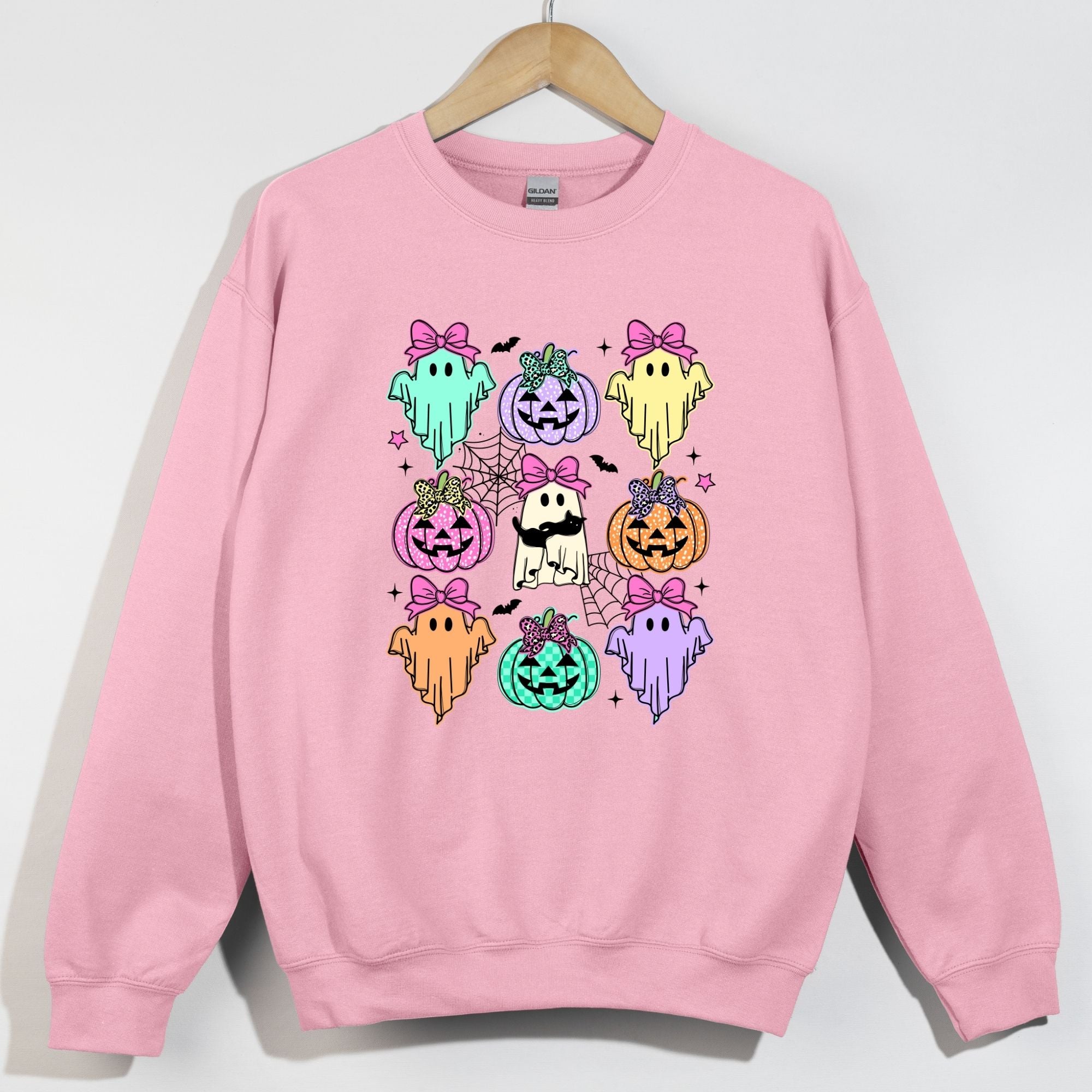 Cute Colored Ghosts and Pumpkins