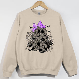 Cute Lace Ghosts Purple Bow