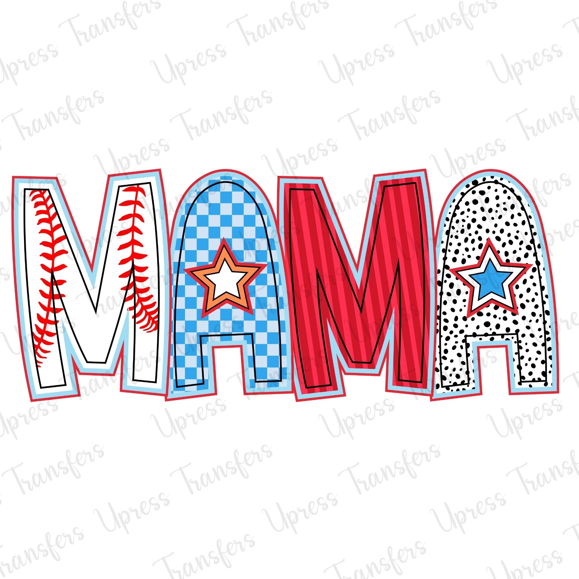 Cutesy Baseball Mama Letters