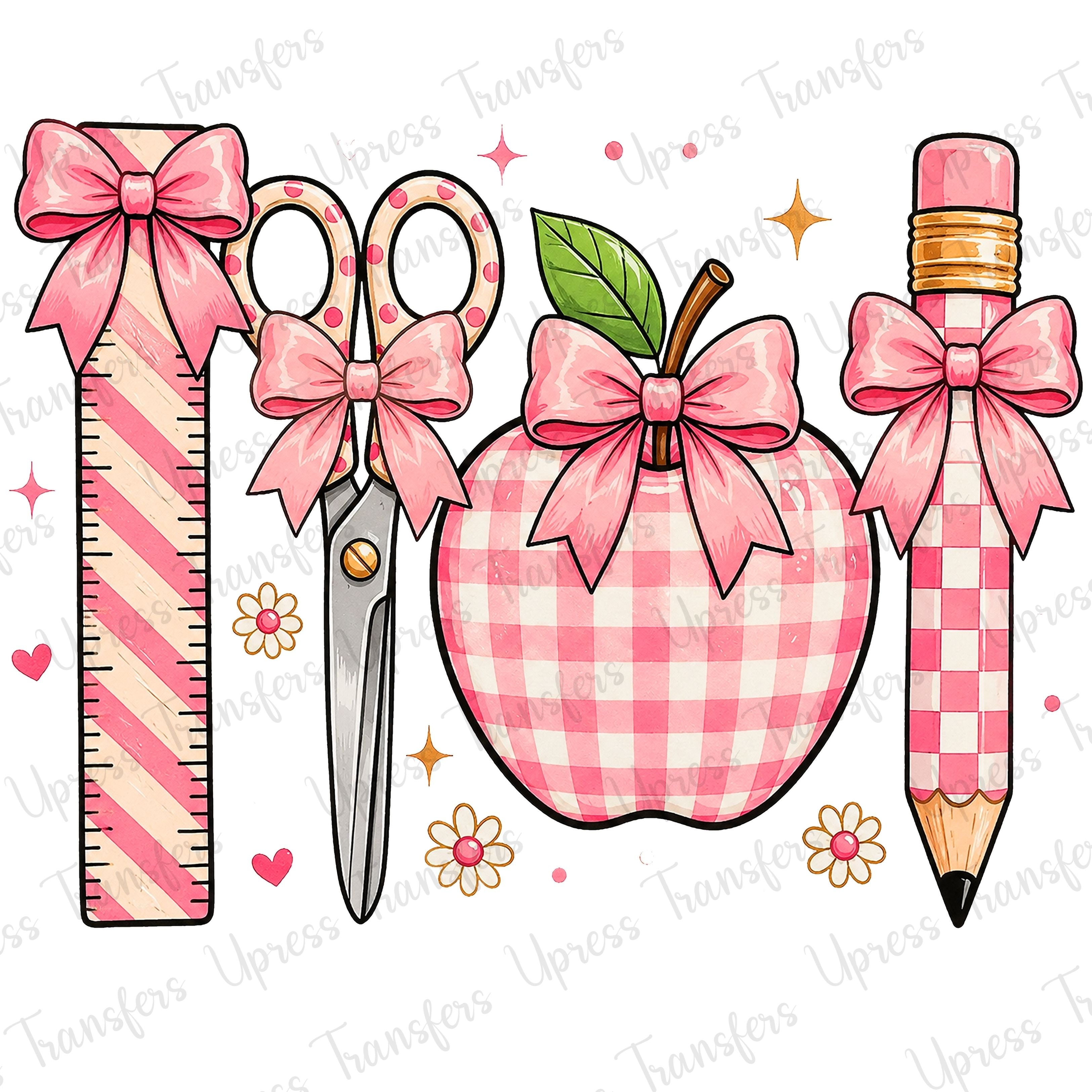 Cutesy Pink School Supplies