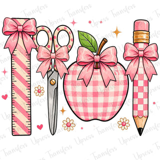 Cutesy Pink School Supplies