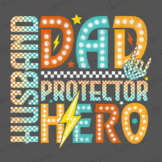 Dad Protector Hero Checkered