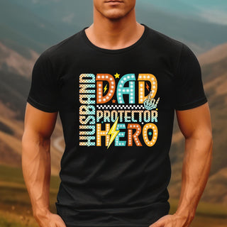 Dad Protector Hero Checkered
