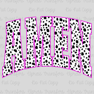 Dalmatian Amen Pink Outline
