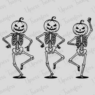 Dancing Pumpkin Head Skeletons
