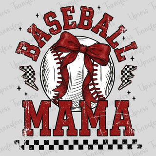 Dark Red Baseball Mama
