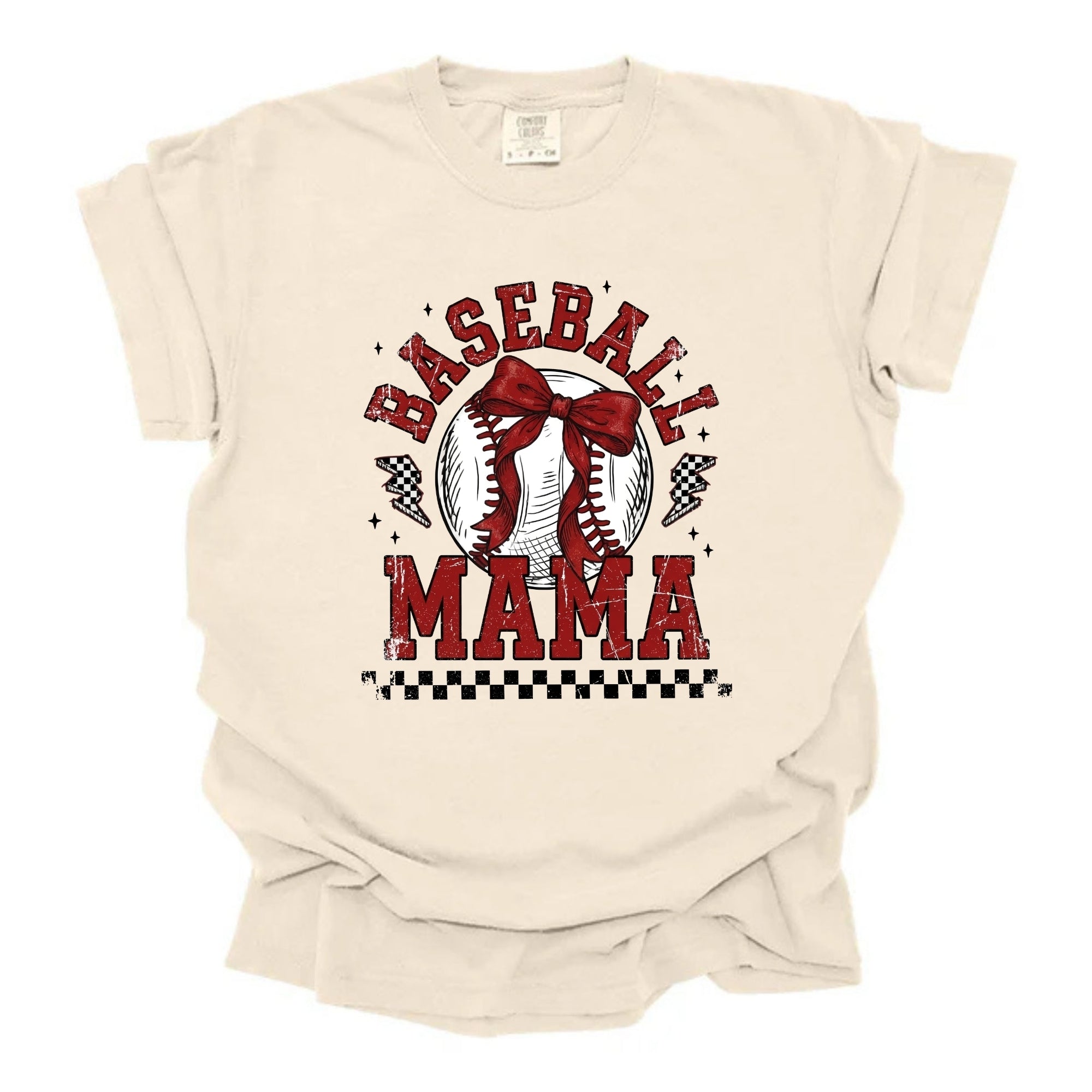 Dark Red Baseball Mama