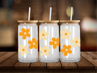 Dark and Light Orange Flowers 16 Oz Wrap