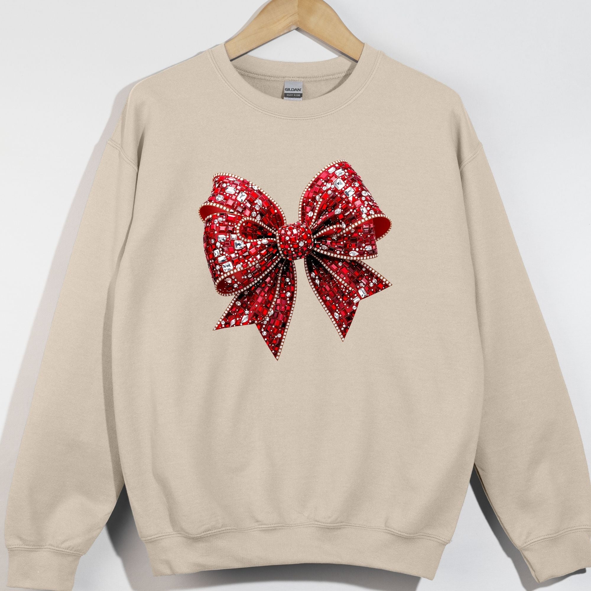 Deep Red Rhinestone Bow