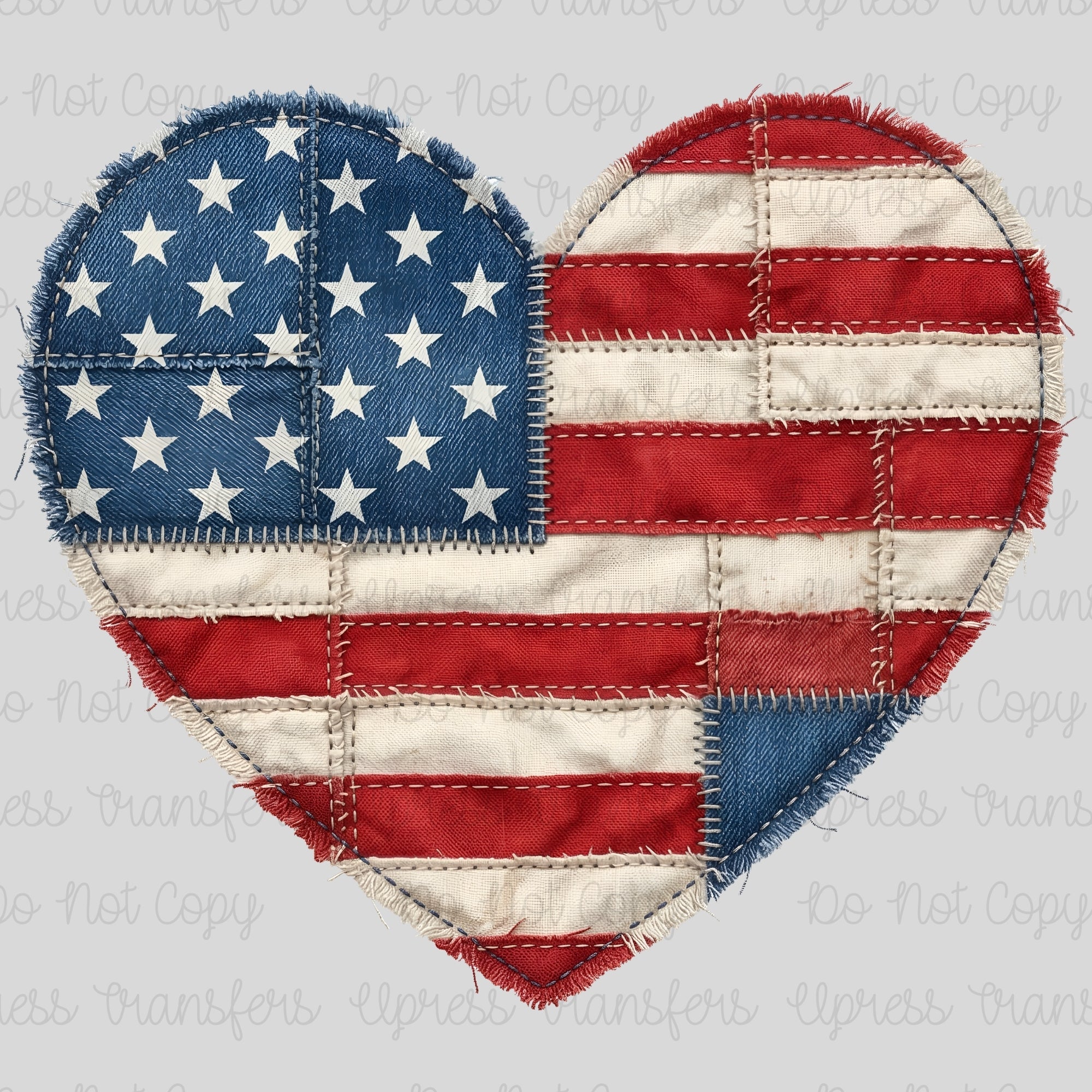 Denim Flag Heart