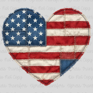 Denim Flag Heart