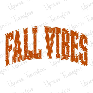 Distressed Arched Varsity Orange Fall Vibes