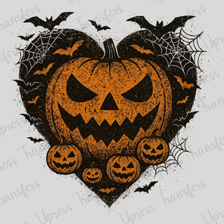 Distressed Black heart with Pumpkin