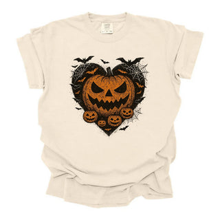 Distressed Black heart with Pumpkin