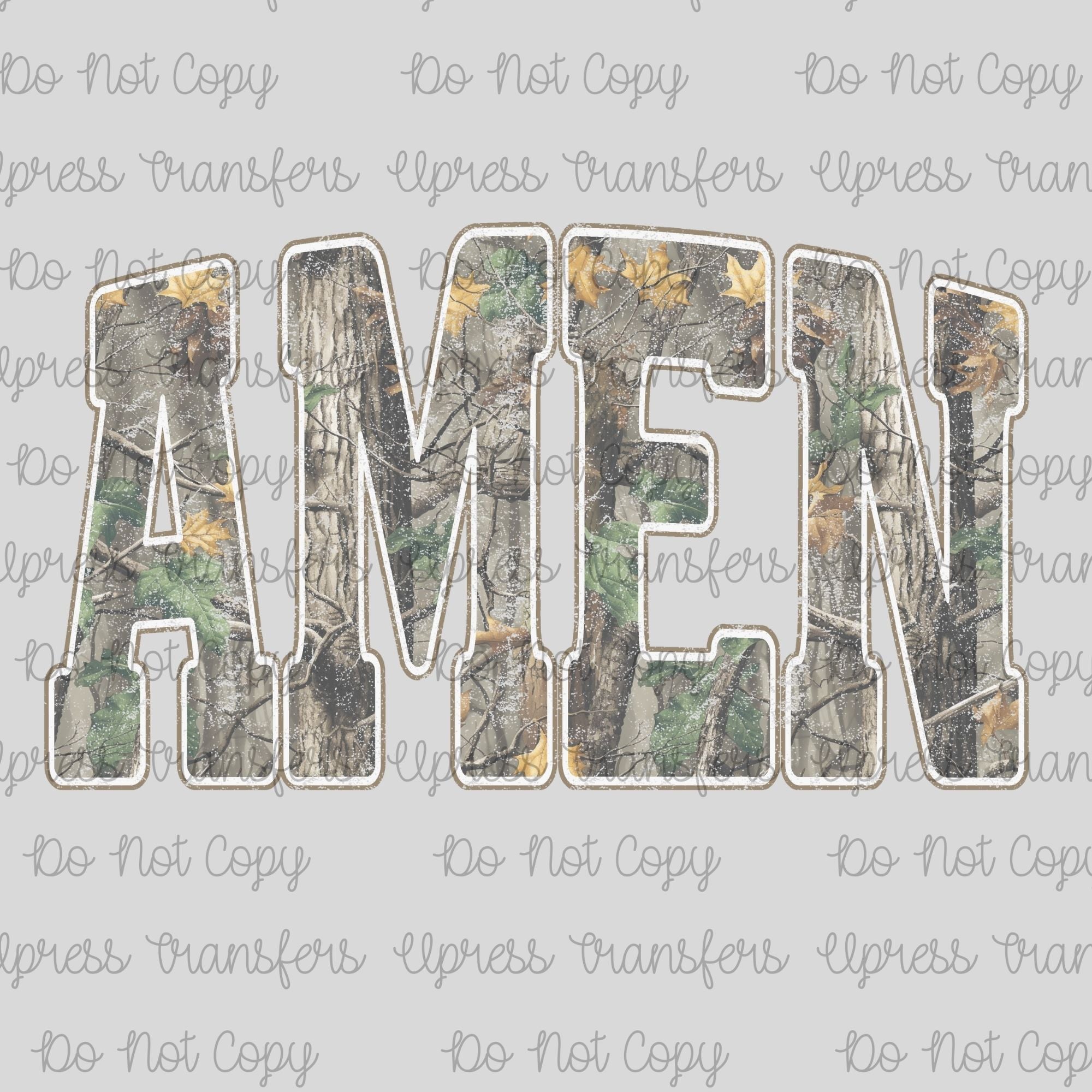 Distressed Camo Amen