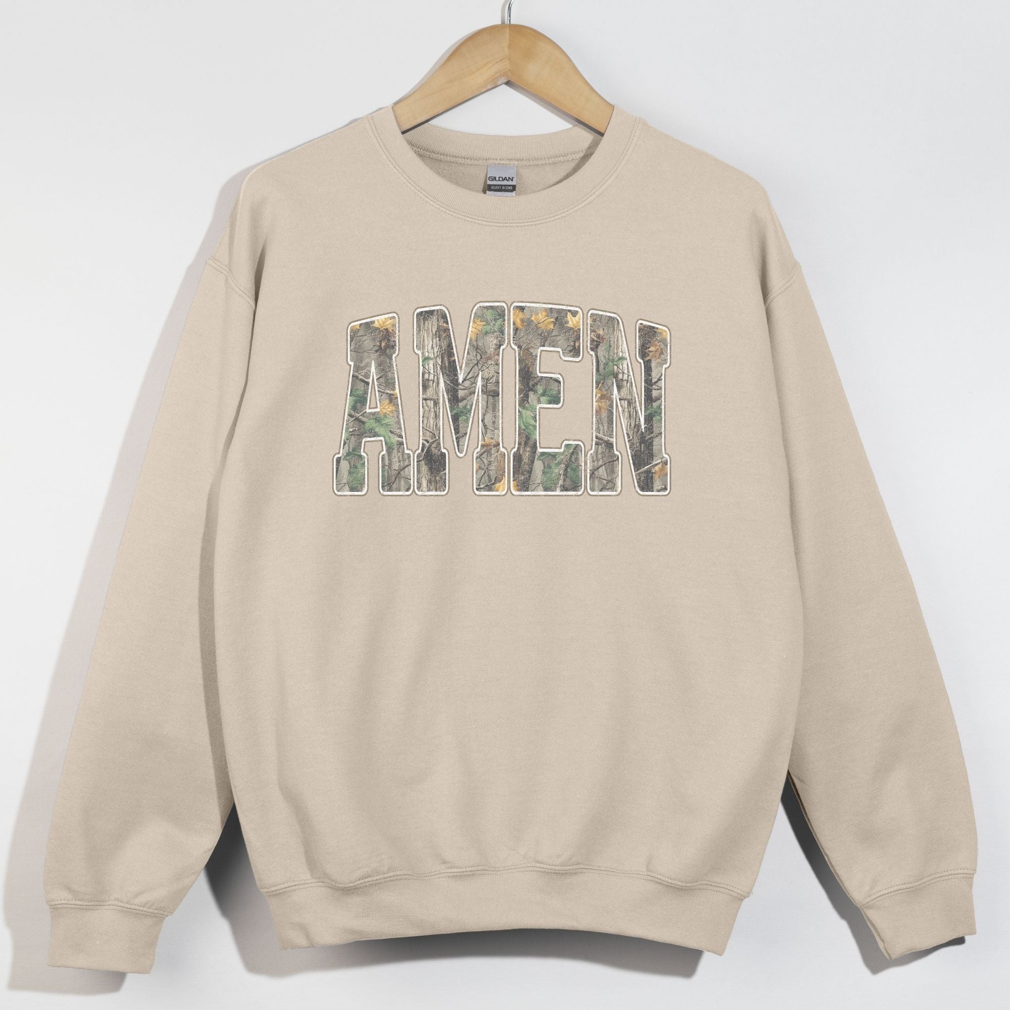 Distressed Camo Amen