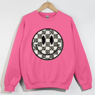 Distressed Checkered Leopard Smiley