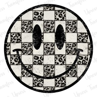Distressed Checkered Leopard Smiley