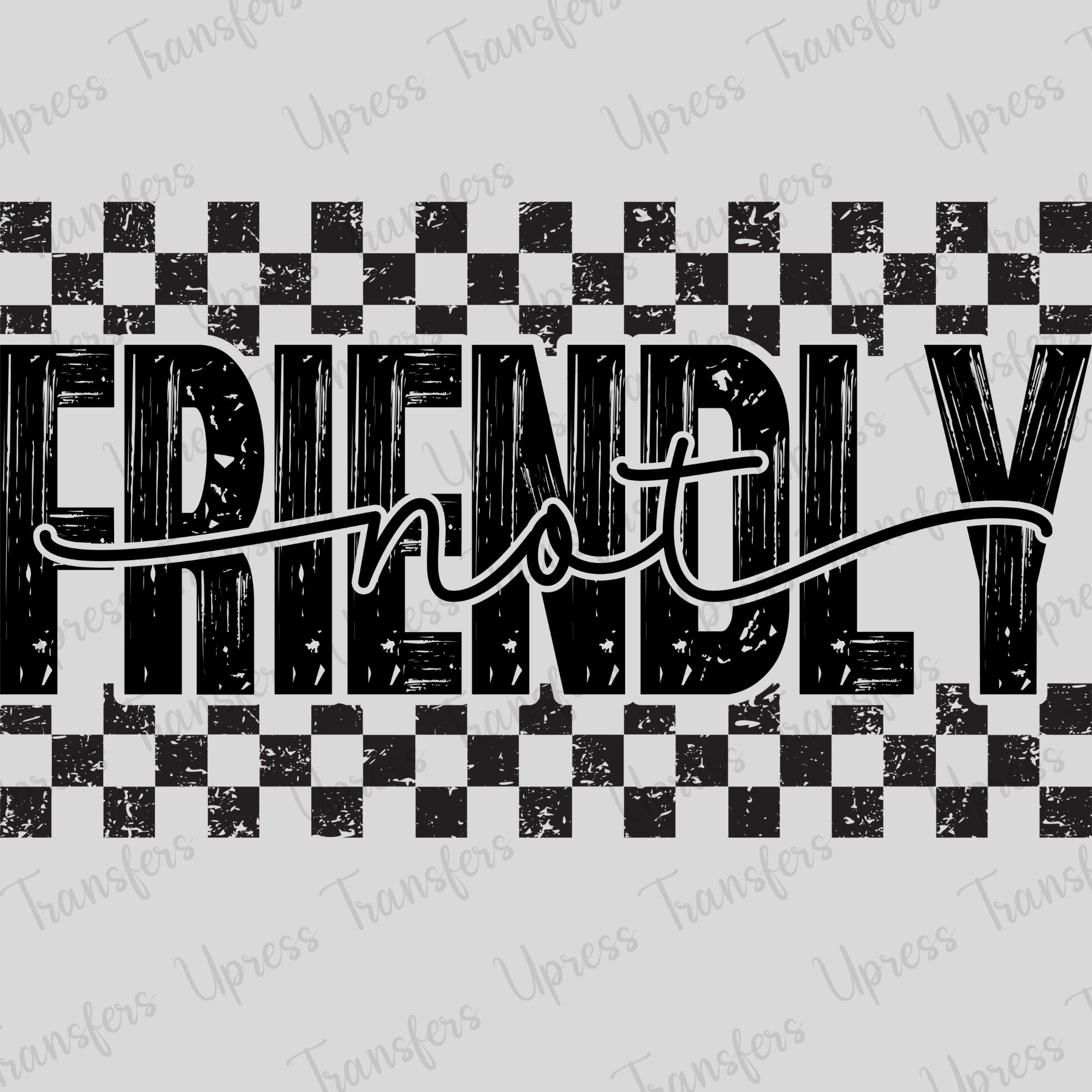 Distressed Checkered Not Friendly