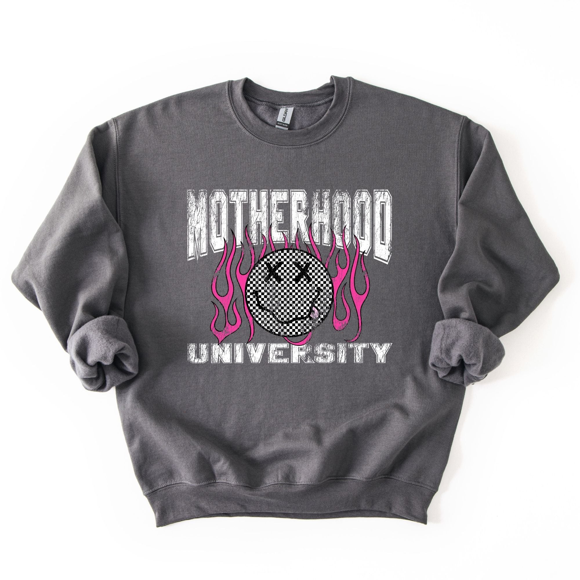 Distressed Cherckered Smile Motherhood