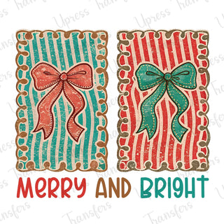 Distressed Christmas Bows Duo Merry and Bright