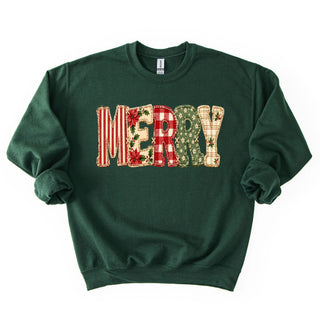 Distressed Faux Fabric Merry