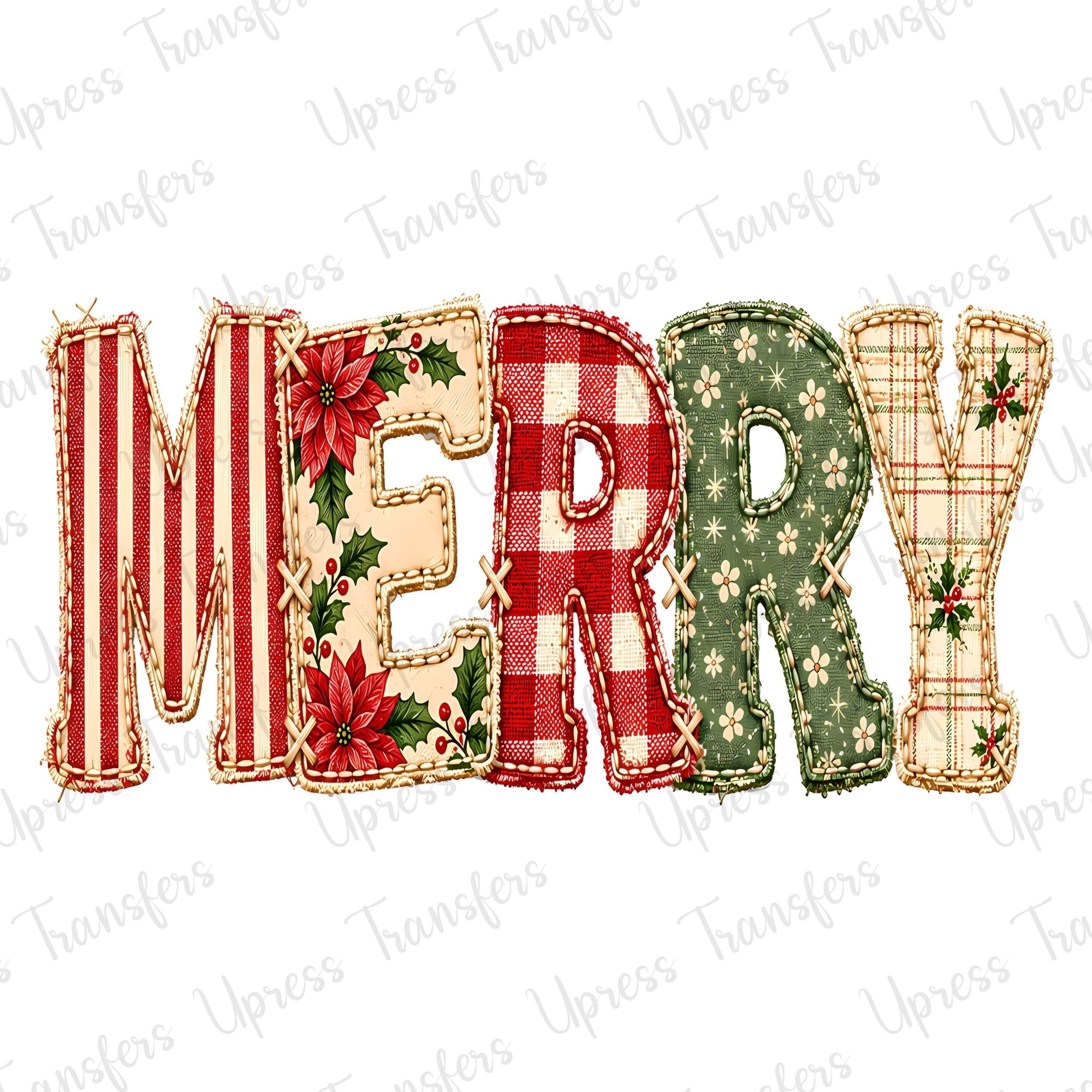 Distressed Faux Fabric Merry