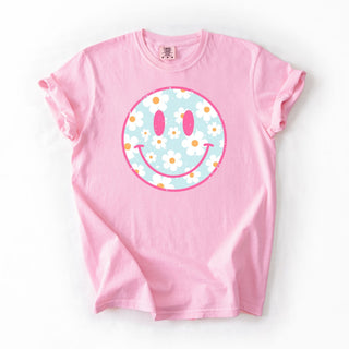 Distressed Floral Pink Smiley