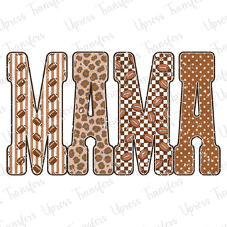 Distressed Football Patterns Mama