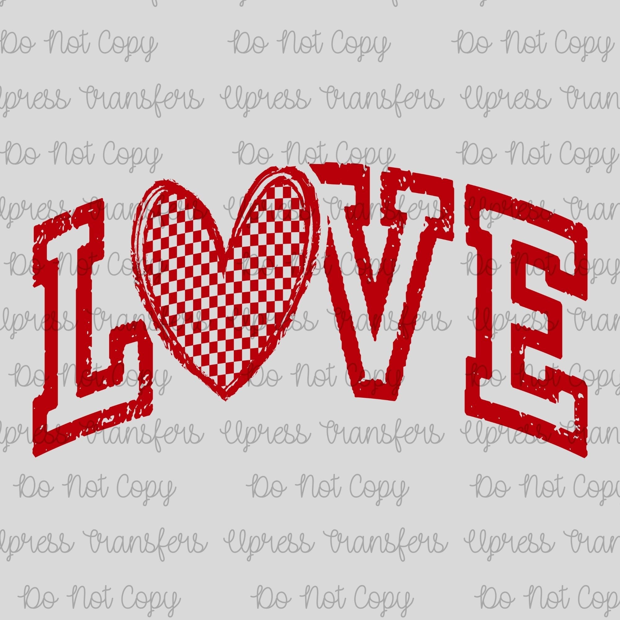 Distressed Love Checkered Heart